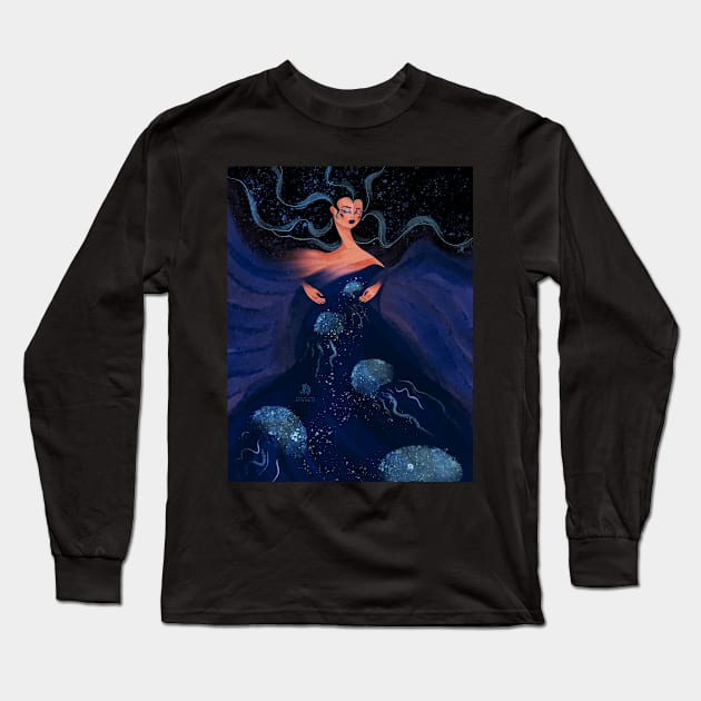 Jellyfish Long Sleeve T-Shirt by valentyna mohylei